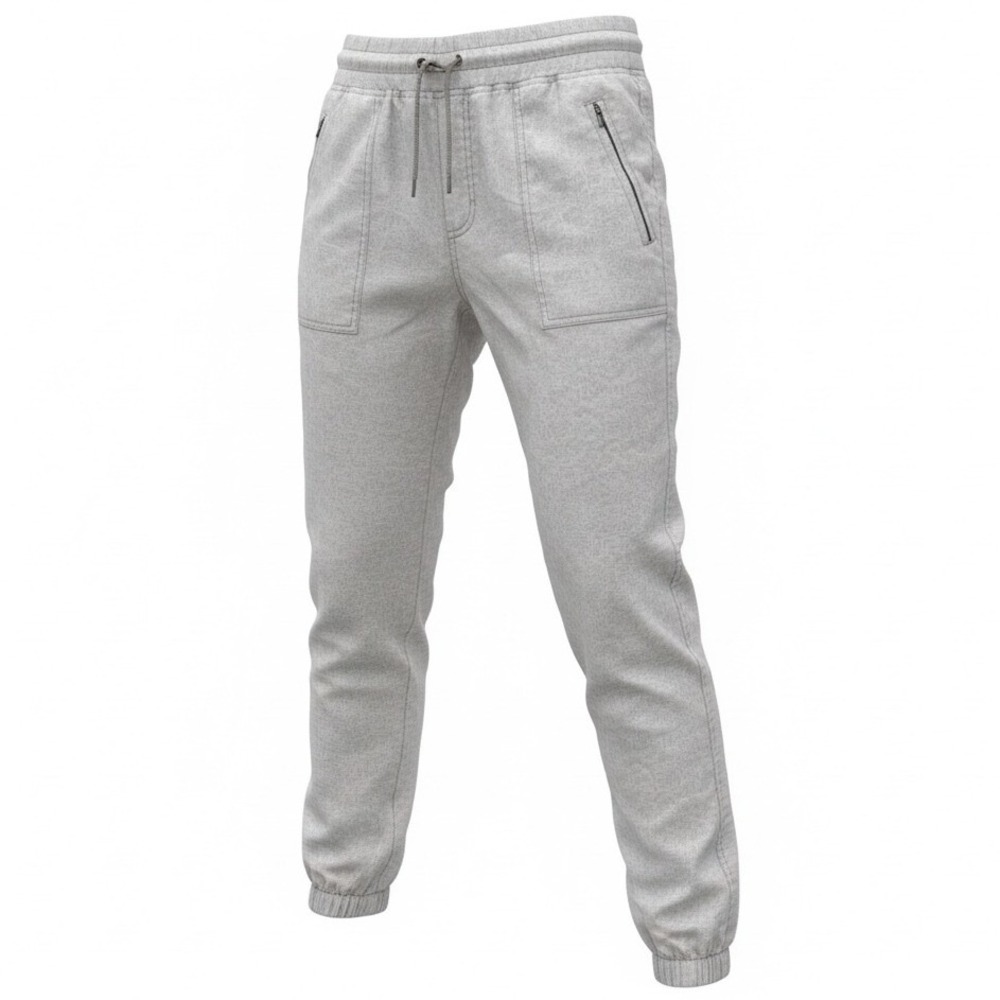 Athleta 100% Linen Joggers Womens 14P Petite‎ Grey White Textured Leopard Pants